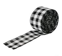 Ruban en tissu pour décoration de Noël - Rouleau de 5 cm x 6 m - Motif écossais classique - Pour décoration saisonnière et travaux manuels (B)