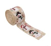 Ruban en tissu pour sapin de Noël et décorations de vacances, 5 m de long avec bord métallique pour loisirs créatifs (lin)