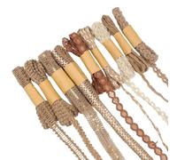 Ruban en toile de jute - 9 rouleaux de 200 cm chacun | Ruban de dentelle rustique à coudre | Décoration de mariage à faire soi-même, emballage de jute vintage et décoration d'intérieur faite à la main