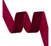 Ruban en velours doux de 25 mm pour mariage et emballage - Rouleau de 9 m pour décorations créatives et styles de nœuds (rouge)