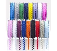 Ruban en zig-zag R&S - 20 m x 6 mm, Blanc, Qualité supérieure, Idéal pour bricolage, création de carte, emballage de cadeaux, scrapbooking, Décoration, Noël, Mariages