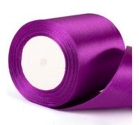 Ruban épais en satin violet foncé de 22 m x 10 cm de large, ruban épais violet foncé de 10,16 cm pour emballage cadeau, mariage, voiture, Halloween, cadeau d'anniversaire, gâteau, nœud, bouquet de