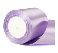 Ruban épais en satin violet pastel de 22 m x 10 cm de large (10,2 cm), pour emballage cadeau, mariage, voiture, Noël, anniversaire, gâteau, nœud, fleurs, bouquet, travaux manuels et décorations