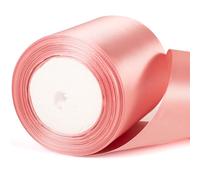 Ruban épais rose flamant rose de 22 m x 10 cm de large, ruban épais de 10,16 cm, pour emballage cadeau, mariage, voiture, Noël, cadeau d'anniversaire, gâteau, nœud pour cheveux, bouquet, travaux