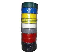 - Ruban et adhésif - Adhésif PVC électricien - 10 couleurs panachées - Long. 15ml x Larg. 10mm