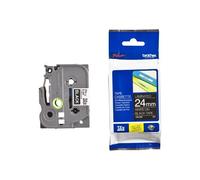 Ruban étiqueteuse BROTHER P-TOUCH TZE-355 - 24mm - Blanc sur noir - Adhésif standard