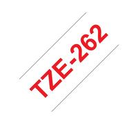 Ruban Étiqueteuse Brother TZe-262 Rouge/Blanc 36mm x 8m Laminé Résistant UV/Eau/Huile Compatible PT-9600, PT-9700PC, PT-9800PCN