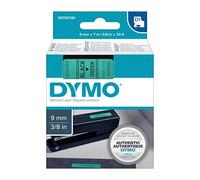 Ruban étiqueteuse Dymo fond vert écriture noire 9 mm x 7 m
