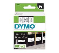 Ruban étiqueteuse Dymo longueur 7 m fond blanc écriture noire