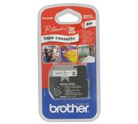 Ruban étiqueteuse métallisé Brother MK231 12 mm - blanc écriture noire. Longueur 8 m