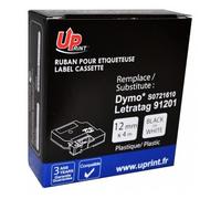 Ruban étiquette - DYMO - LETRATAG - Plastique noir-blanc - 4m - 12mm