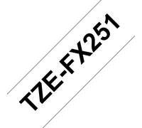 Ruban flexible Brother TZe-FX251 / TZEFX251, noir sur blanc, 24 mm x 8 m