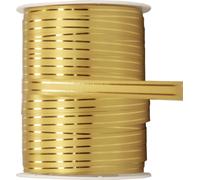Ruban frisé Ruban cadeau Or avec bandes dorées 10mm 250m - Idéal pour Noël & les fêtes