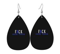 Ruban « Fuck Le Cancer Du Côlon » Femme Boucles D'Oreilles Pendantes Mode Boucles D'Oreilles Élégantes Boucle D'Oreille Crochet Pour Mariage Multiple Piercings Soirée