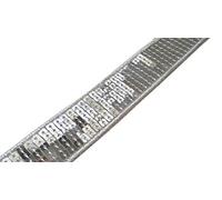 Ruban Galon Bande Paillettes Sequins ARGENTÉ - Au Mètre - Largeur 24 mm - 6 Rangs de Sequins (argenté)