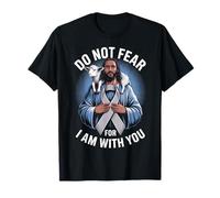 Ruban Gris pour Cancer du Cerveau Noir Jésus Lamb Do Not Fear Pray T-Shirt