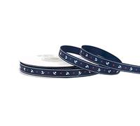 Ruban gros-grain 10 mm x 20 m avec ancre bleu foncé