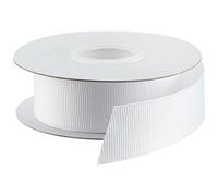 Ruban gros grain 25 mm x 10 mètres, plusieurs couleurs au choix - GCS LONDON, blanc, 25mm