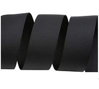 Ruban gros-grain - 5 m pour cadeaux, couture, décorations de fête, événements, mariage, Noël, travaux manuels, nœuds, bouquets, gâteaux double face (50 mm, noir)