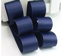 Ruban gros-grain - 5 m pour cadeaux, couture, décorations de fête, événements, mariage, Noël, travaux manuels, nœuds, bouquets, gâteaux double face (50 mm x 5 m, bleu marine)