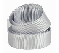Ruban gros-grain - 5 mètres pour emballage, couture, décorations de fête, événements, mariage, Noël, travaux manuels, nœuds, loisirs créatifs, bouquets, gâteaux double face (38 mm x 5 m, argenté)
