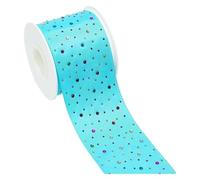 Ruban gros-grain en polyester avec strass arc-en-ciel | Arc-en-ciel 75 mm 5 yards Scénario d'utilisation : emballage cadeau en strass, mariage, bricolage, emballage.(Color3)