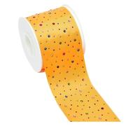 Ruban gros-grain en polyester avec strass arc-en-ciel | Arc-en-ciel 75 mm 5 yards Scénario d'utilisation : emballage cadeau en strass, mariage, bricolage, emballage.(Color10)