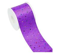Ruban gros-grain en polyester avec strass arc-en-ciel | Arc-en-ciel 75 mm 5 yards Scénario d'utilisation : emballage cadeau en strass, mariage, bricolage, emballage.(Color9)