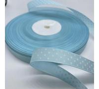 Ruban gros-grain imprimé à pois (15 mm et 25 mm) - 5 mètres - Décoration de mariage, emballage, nœuds pour cheveux, loisirs créatifs, accessoires de Noël - BD-15mm-Bleu clair - 5 mètres