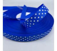 Ruban gros-grain imprimé à pois (15 mm et 25 mm) - 5 mètres - Décoration de mariage, emballage, nœuds pour cheveux, loisirs créatifs, accessoires de Noël - BD-15mm-Bleu ciel - 5 mètres