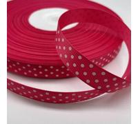 Ruban gros-grain imprimé à pois de 15 mm et 25 mm, 5 mètres, pour décoration de mariage, emballage, nœuds pour cheveux, loisirs créatifs, accessoires de Noël - BD-15mm-ROUGE-5 mètres