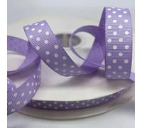 Ruban gros-grain imprimé à pois de 5 mètres (15 mm et 25 mm) - Décoration de mariage, emballage, nœuds pour cheveux, loisirs créatifs, accessoires de Noël - BD-15mm-Violet-5 mètres