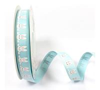 Ruban Gros Grain Imprimé Lapin 16mm - Vendu au Mètre : Bleu