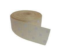 Ruban gros-grain pois DXEUD, 25 m tres par rouleau, 100 % polyester (1/1-2"" beige)