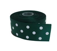 Ruban gros-grain pois DXEUD, 25 m tres par rouleau, 100 % polyester (1/1-2"""" vert fonc )