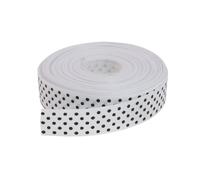 Ruban gros-grain pois DXEUD, 25 m tres par rouleau, 100 % polyester (1,9 cm, blanc)