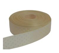 Ruban gros-grain pois DXEUD, 25 m tres par rouleau, 100 % polyester (2,5 cm, beige)