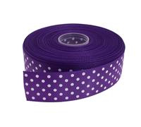 Ruban gros-grain pois DXEUD, 25 m tres par rouleau, 100 % polyester (2,5 cm, violet)