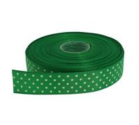 Ruban gros-grain pois DXEUD, 25 m tres par rouleau, 100 % polyester (3/4"" vert)