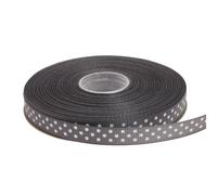 Ruban gros-grain pois DXEUD, 25 m tres par rouleau, 100 % polyester (3/8"" gris)