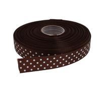 Ruban gros-grain pois DXEUD, 25 m tres par rouleau, 100 % polyester (caf 5/8 po)