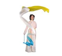 Ruban Gymnastique Enfant Banderole de Danse de 4 m, en Soie véritable, for la Gymnastique, Le Ventre, avec Tige, for Le culte et l'adoration(Color-05,2PCS)