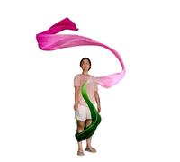 Ruban Gymnastique Enfant Banderole de Danse de 4 m, en Soie véritable, for la Gymnastique, Le Ventre, avec Tige, for Le culte et l'adoration(Color-21,2PCS)