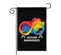Ruban infini de sensibilisation à l'autisme Drapeaux de jardin (12,5 x 18 pouces) - Bannière aux couleurs éclatantes pour décoration extérieure de jardin et de maison