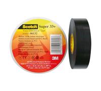 Ruban isolant électrique PVC 19 mm x 20 m, noir - Ruban adhésif 20m 19mm noir ScotchSuper33+ 19x20