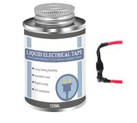 Ruban isolant liquide - 125 ml, revêtement en caoutchouc isolant étanche, résistant aux hautes températures, colle isolante noire à séchage rapide pour la réparation de fils et de câbles (BLACK)