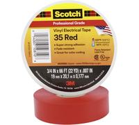 3M Scotch 35 Vinyl ruban électrique isolant, rouge, 19 mm x 20 m, 0,18 mm x20 morceau