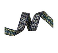 Ruban Jacquard Fleur Ruban décoratif de 3 cm for bordures, tissu, broderie, décalcomanie, textile maison, bricolage, vêtements, fournitures couture, accessoires d'artisanat(Color 6 3cm,2 Yard)