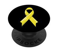 Ruban Jaune pour la Sensibilisation au Cancer des os PopSockets PopGrip Adhésif