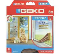 Geko Boudin de porte adhésif Profil E – Caoutchouc EPDM extrudé 9×4×6 mm 2×3 m Marron Boîte fermée